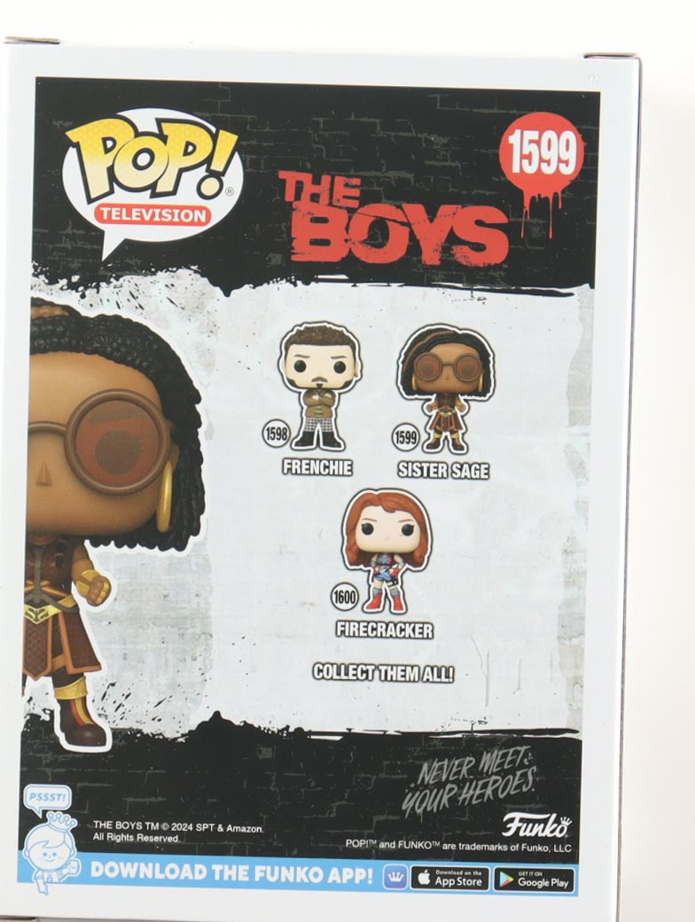 Susan Heyward Signed "The Boys" #1599 Sister Sage Funko Pop! Vinyl Figure (ACOA) at PristineAuction.com Susan Heyward Signed "The Boys" #1599 Sister Sage Funko Pop! Vinyl Figure (ACOA) at PristineAuction.com