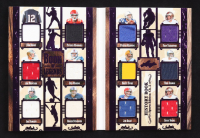 Tom Brady / Joe Montana / Joe Namath / Patrick Mahomes / Dan Marino / Roger Staubach / Peyton Manning / Brett Favre / Jim Kelly / Fran Tarkenton / Troy Aikman / Steve Young 2025 Leaf History Book Book of Legends Purple #BL4 #8/10 at PristineAuction.com