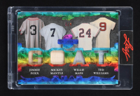 Jimmie Foxx / Mickey Mantle / Willie Mays / Ted Williams 2025 Leaf Spectacular The GOATs Rainbow #TG4 #3/4 at PristineAuction.com