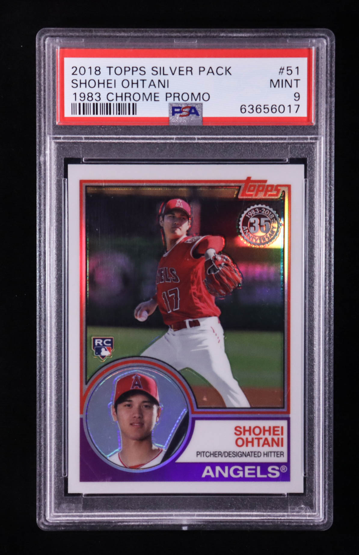 Shohei Ohtani 2018 Topps '83 Topps Silver Pack Chrome #51 (PSA 9) at PristineAuction.com Shohei Ohtani 2018 Topps '83 Topps Silver Pack Chrome #51 (PSA 9) at PristineAuction.com
