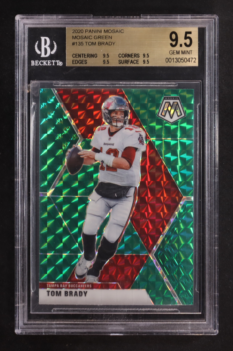 Tom Brady 2020 Panini Mosaic Mosaic Green #135 (BGS 9.5) at PristineAuction.com Tom Brady 2020 Panini Mosaic Mosaic Green #135 (BGS 9.5) at PristineAuction.com