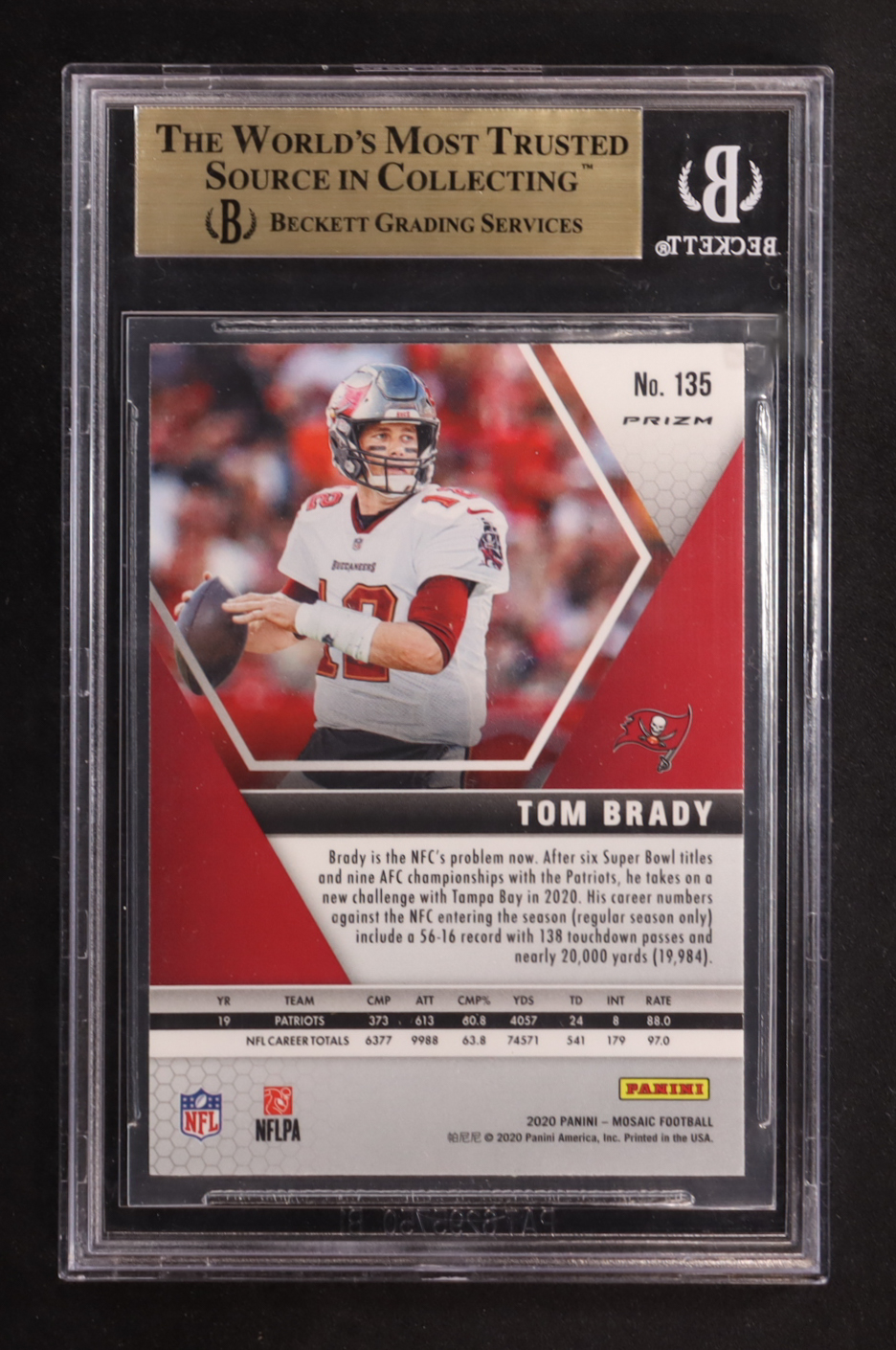 Tom Brady 2020 Panini Mosaic Mosaic Green #135 (BGS 9.5) at PristineAuction.com Tom Brady 2020 Panini Mosaic Mosaic Green #135 (BGS 9.5) at PristineAuction.com