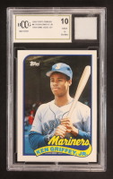 Ken Griffey Jr. 1989 Topps Traded #41T Game-Used Jersey RC (BCCG 10) at PristineAuction.com
