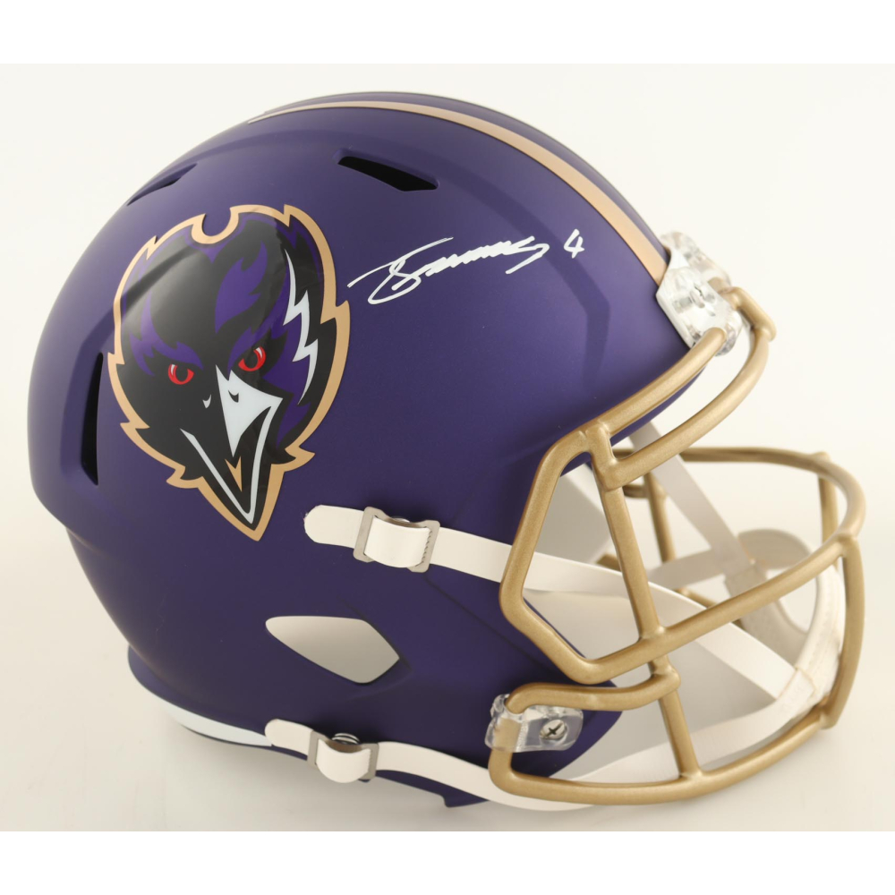 Zay Flowers Signed Ravens Full-Size Speed Helmet (Beckett) at PristineAuction.com