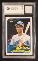 Ken Griffey Jr. 1989 Topps Traded #41T Game-Used Jersey RC (BCCG 10) at PristineAuction.com
