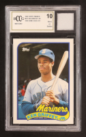 Ken Griffey Jr. 1989 Topps Traded #41T Game-Used Jersey RC (BCCG 10) at PristineAuction.com