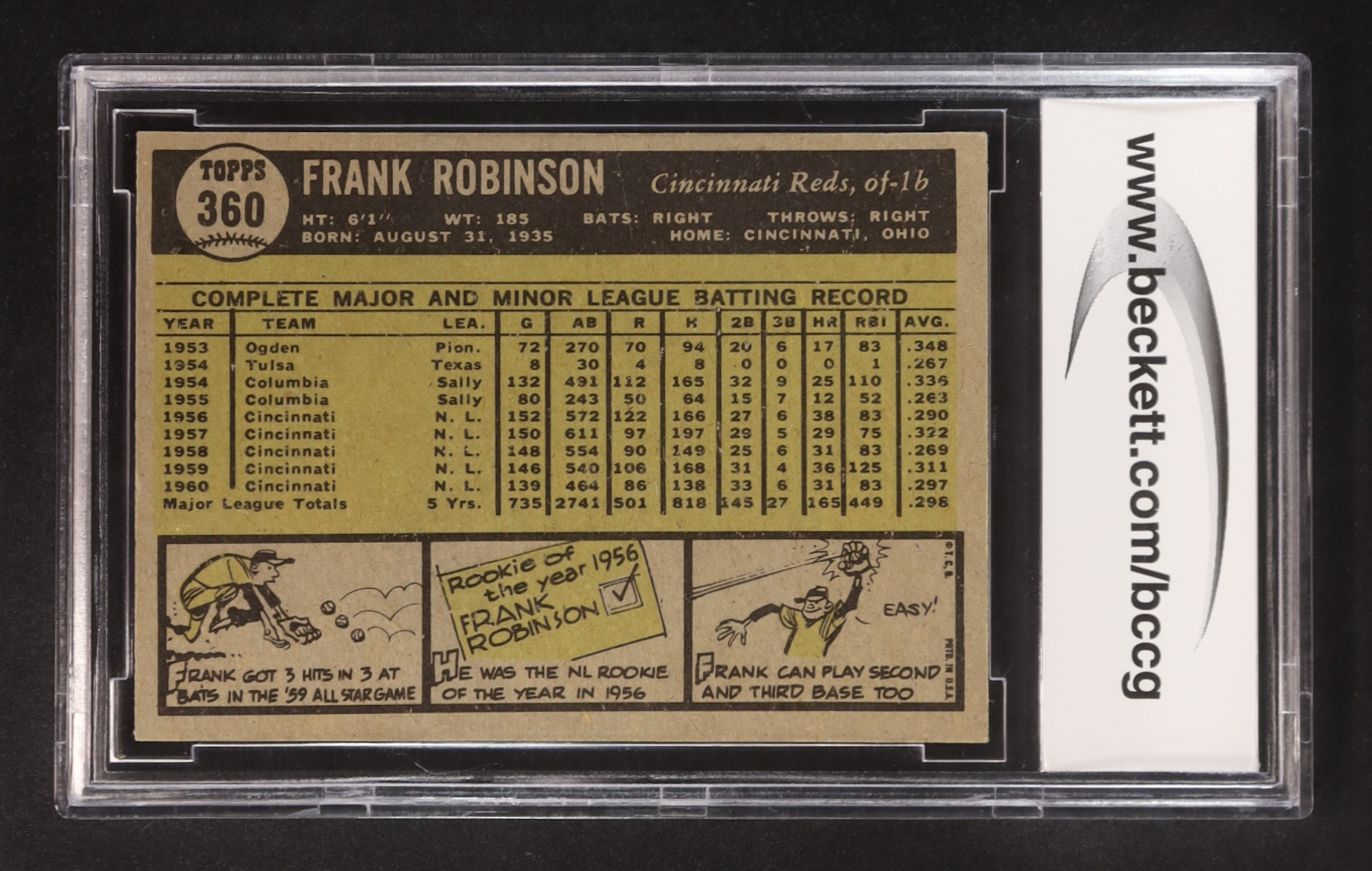 Frank Robinson 1961 Topps #360 (BCCG 9) at PristineAuction.com Frank Robinson 1961 Topps #360 (BCCG 9) at PristineAuction.com