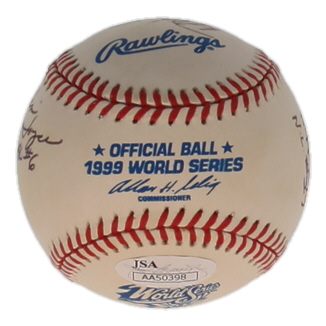 1999 World Series Umpires | 1999 World Series Logo Baseball Baseball Signed by (6) with Jim Joyce, Rocky Roe, Steve Rippley (JSA) at PristineAuction.com 1999 World Series Umpires | 1999 World Series Logo Baseball Baseball Signed by (6) with Jim Joyce, Rocky Roe, Steve Rippley (JSA) at PristineAuction.com