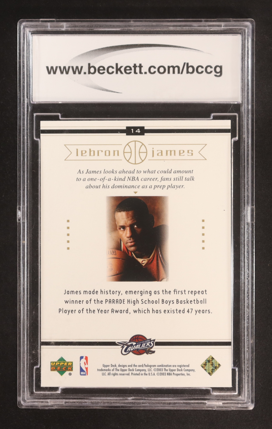 LeBron James 2003 Upper Deck LeBron James Box Set #14 On Parade RC (BCCG 10) at PristineAuction.com LeBron James 2003 Upper Deck LeBron James Box Set #14 On Parade RC (BCCG 10) at PristineAuction.com