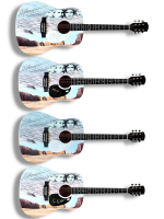 "The Highwaymen" Set of 4 Custom Guitars Signed by Johnny Cash, Willie Nelson, Waylon Jennings & Kris Kristofferson (JSA) at PristineAuction.com