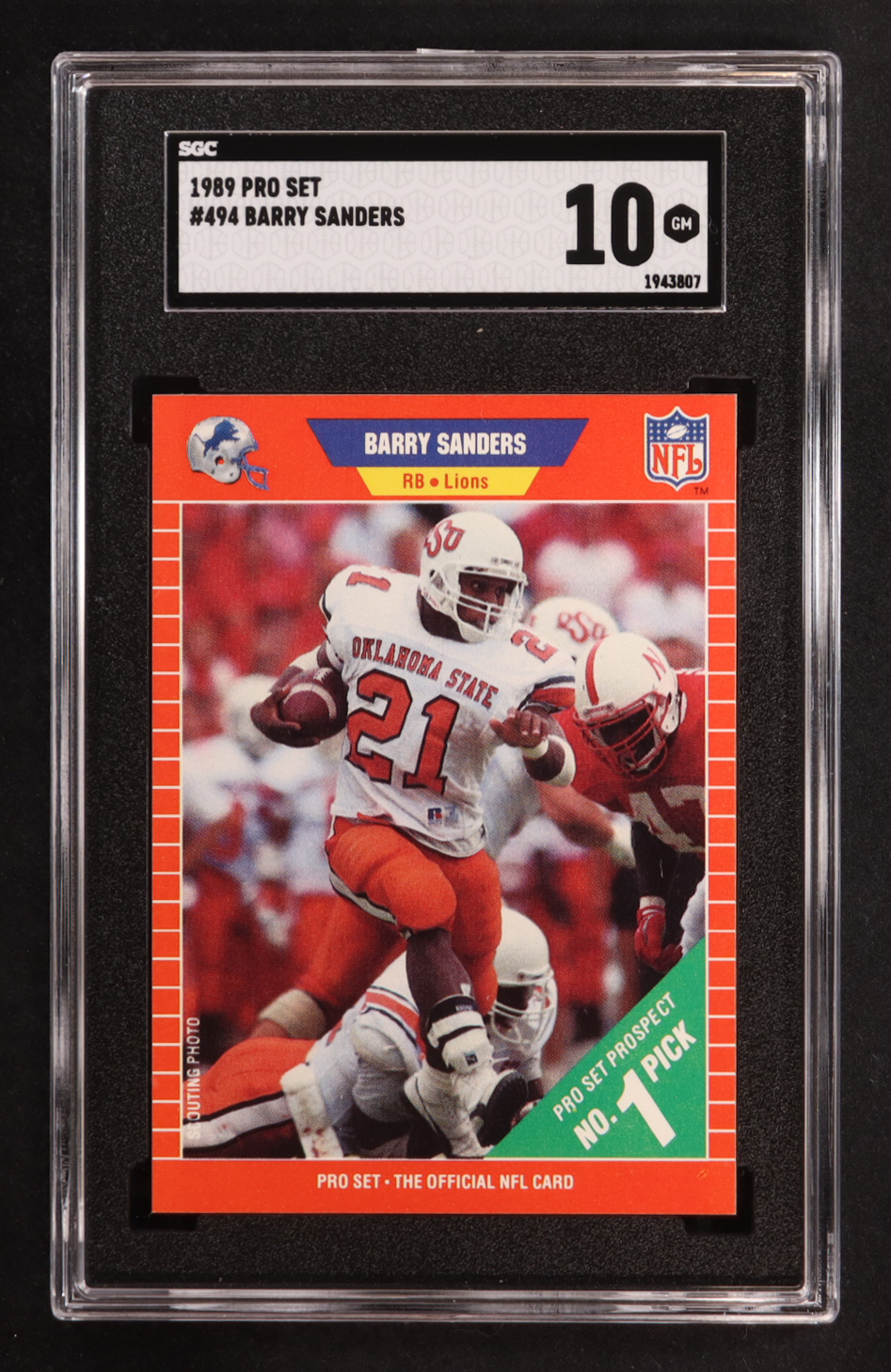 Barry Sanders 1989 Pro Set #494 RC (SGC 10) at PristineAuction.com Barry Sanders 1989 Pro Set #494 RC (SGC 10) at PristineAuction.com