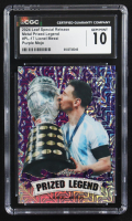 Lionel Messi 2024 Leaf Special Release Metal Prized Legend Purple Mojo #PL-17 #6/15 (CGC 10) at PristineAuction.com