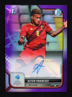 Aster Vranckx 2022 Bowman Chrome Road to UEFA U21 Euro '23 Autographs Purple Refractors #CAAV #151/250 RC at PristineAuction.com