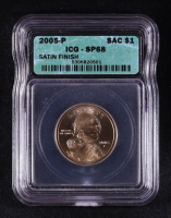 2005-P Sacagawea $1 Dollar Coin - Satin Finish (ICG SP68) at PristineAuction.com