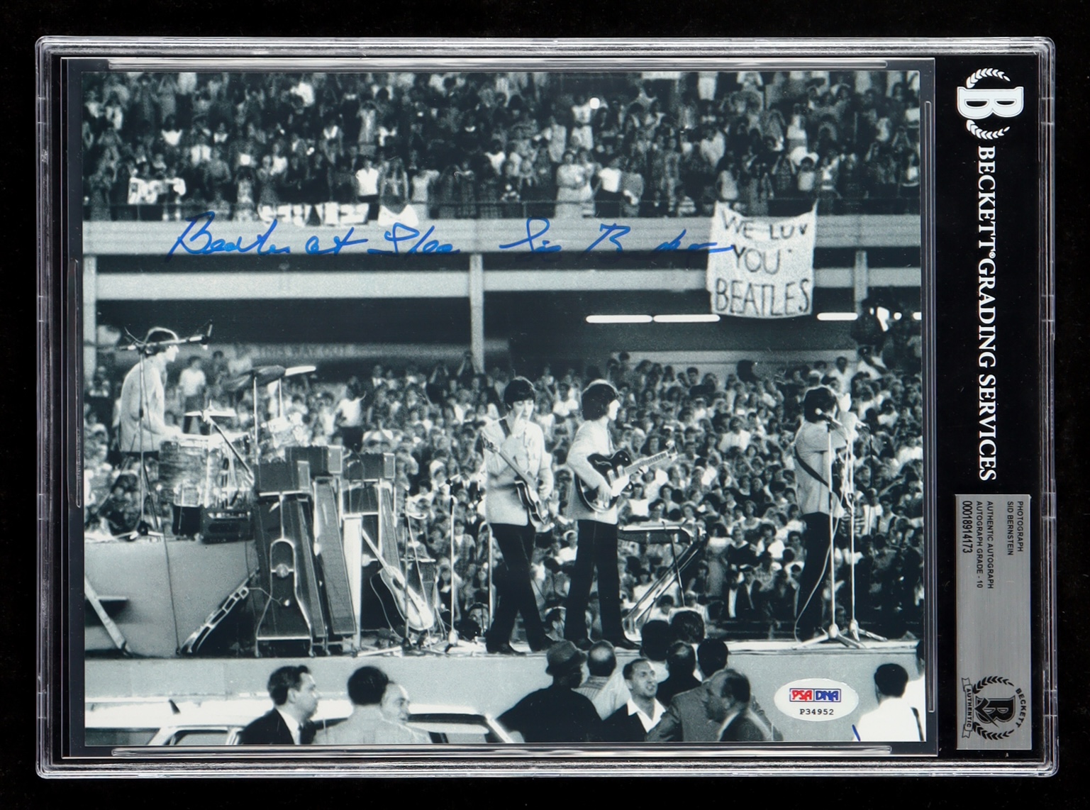 Sid Bernstein Signed Beatles 8x10 Photo Inscribed "Beatles at Shea" (BGS Auto 10) at PristineAuction.com Sid Bernstein Signed Beatles 8x10 Photo Inscribed "Beatles at Shea" (BGS Auto 10) at PristineAuction.com