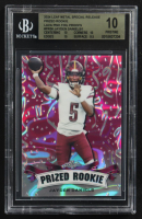 Jayden Daniels 2024 Leaf Metal Special Release Prized Rookie Lava Pink Foil Proofs #PR06 RC (BGS 10) at PristineAuction.com