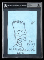 Matt Groenig Signed "The Simpsons" Hand-Drawn Sketch (BGS Auto 10) at PristineAuction.com