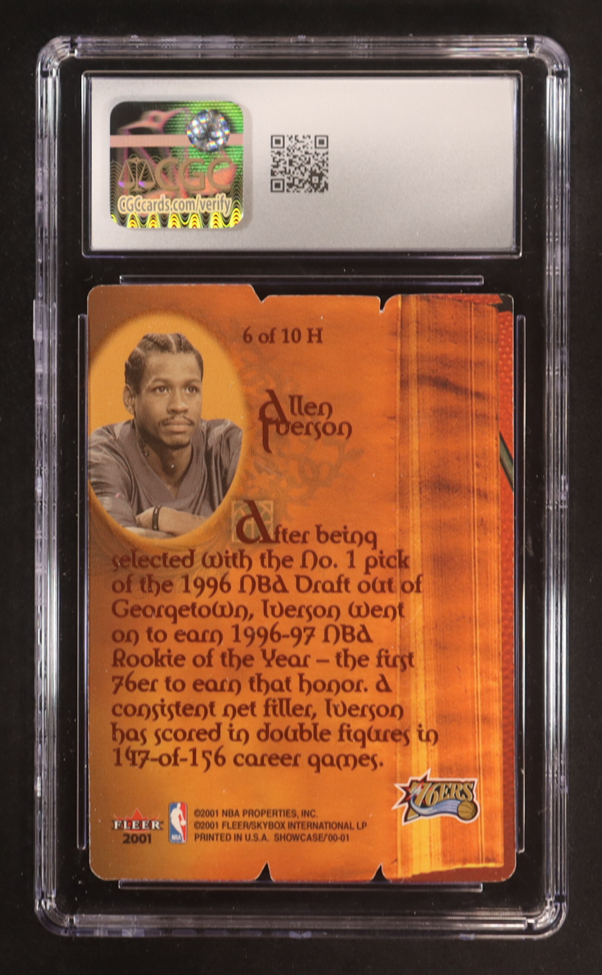 Allen Iverson 2000-01 Fleer Showcase HIStory #6 (CGC 8) at PristineAuction.com Allen Iverson 2000-01 Fleer Showcase HIStory #6 (CGC 8) at PristineAuction.com