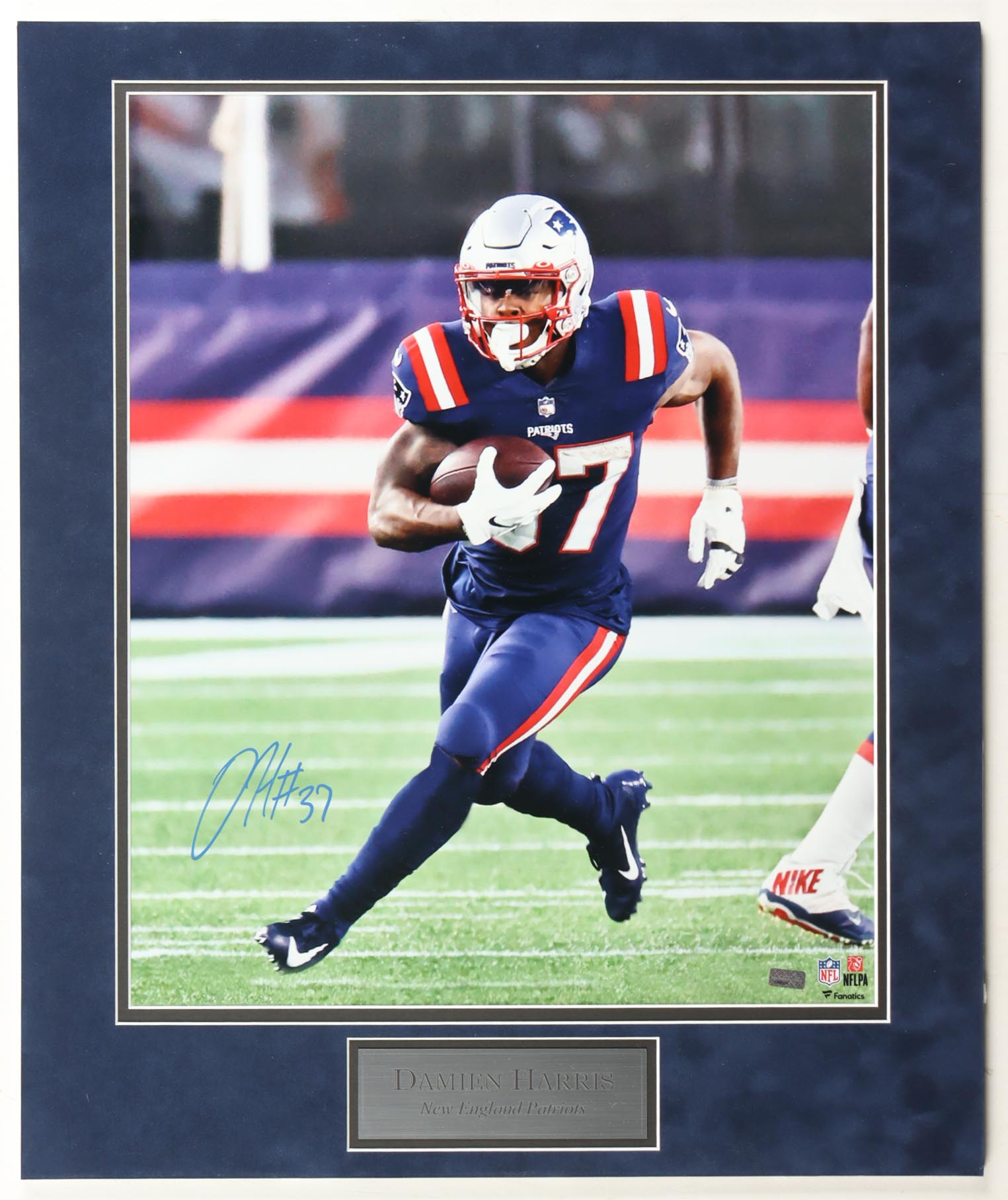 Damien Harris Signed Patriots Custom Matted Photo Display (New England Picture) at PristineAuction.com Damien Harris Signed Patriots Custom Matted Photo Display (New England Picture) at PristineAuction.com