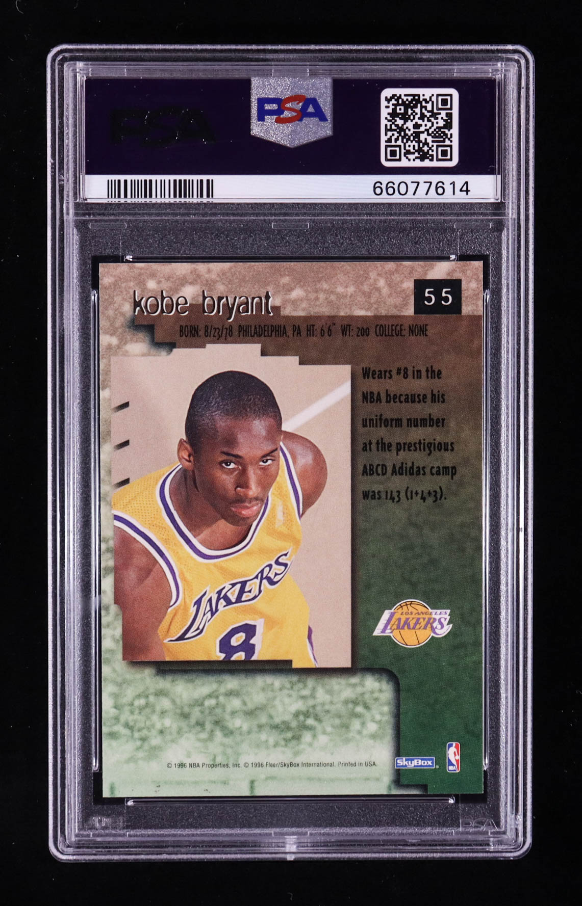 Kobe Bryant 1996-97 SkyBox Premium #55 RC (PSA 9) at PristineAuction.com Kobe Bryant 1996-97 SkyBox Premium #55 RC (PSA 9) at PristineAuction.com