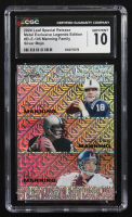 Archie Manning / Peyton Manning / Eli Manning 2024 Leaf Metal Special Release Exclusive Legends Ed. Manning Family Silver Mojo Triple #ELE-105 #10/25 (CGC 10) at PristineAuction.com