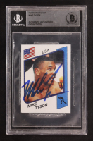 Mike Tyson Signed Reprint Sticker Trading Card (BGS) at PristineAuction.com