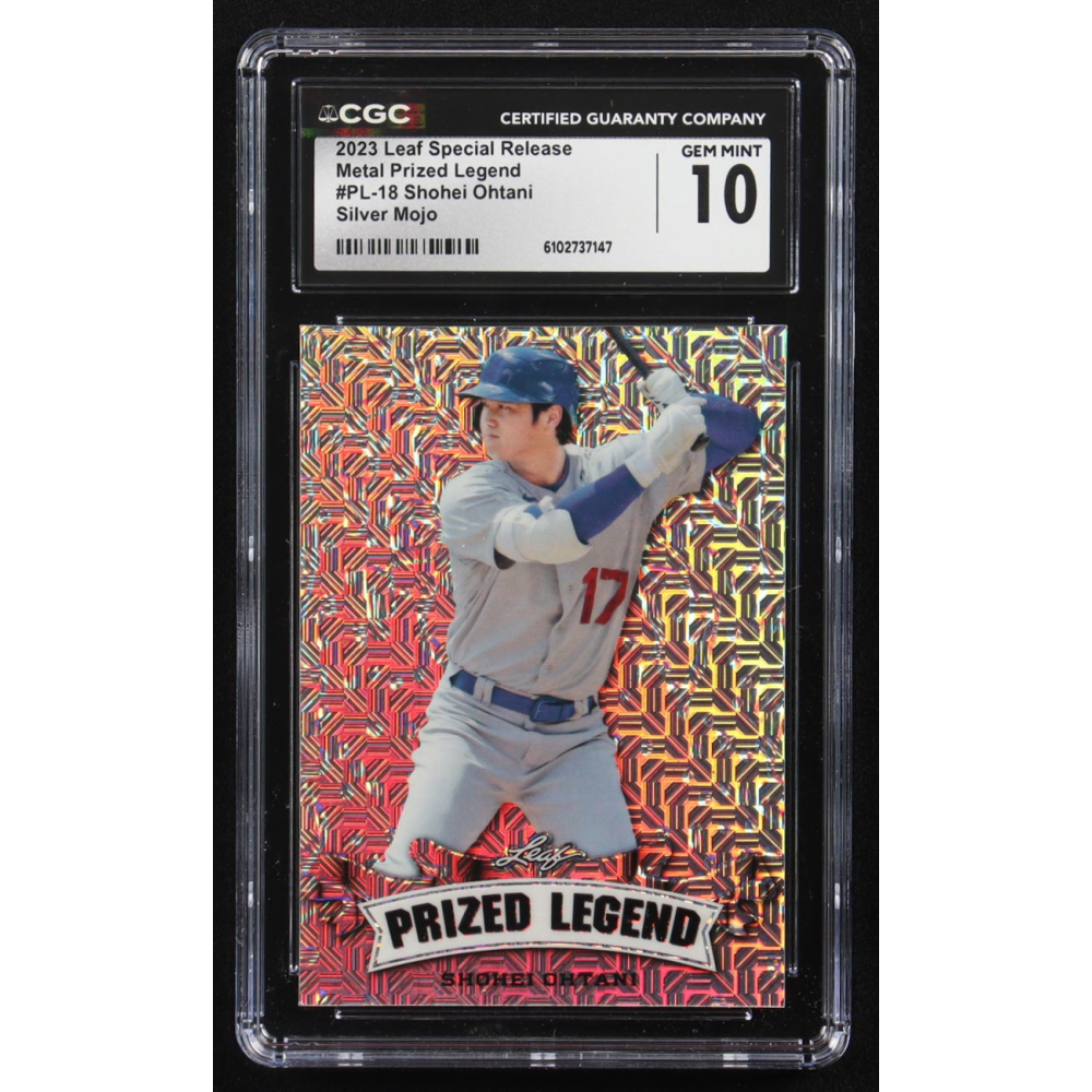 Shohei Ohtani 2023 Leaf Special Release Metal Prized Legend Silver Mojo #PL-18 #14/25 (CGC 10) at PristineAuction.com