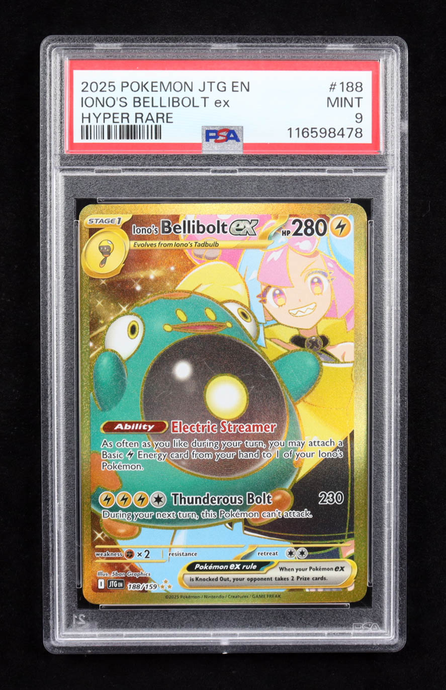 Iono's Bellibolt ex 2025 Pokemon TCG Scarlet & Violet Journey Together #188 (PSA 9) at PristineAuction.com Iono's Bellibolt ex 2025 Pokemon TCG Scarlet & Violet Journey Together #188 (PSA 9) at PristineAuction.com