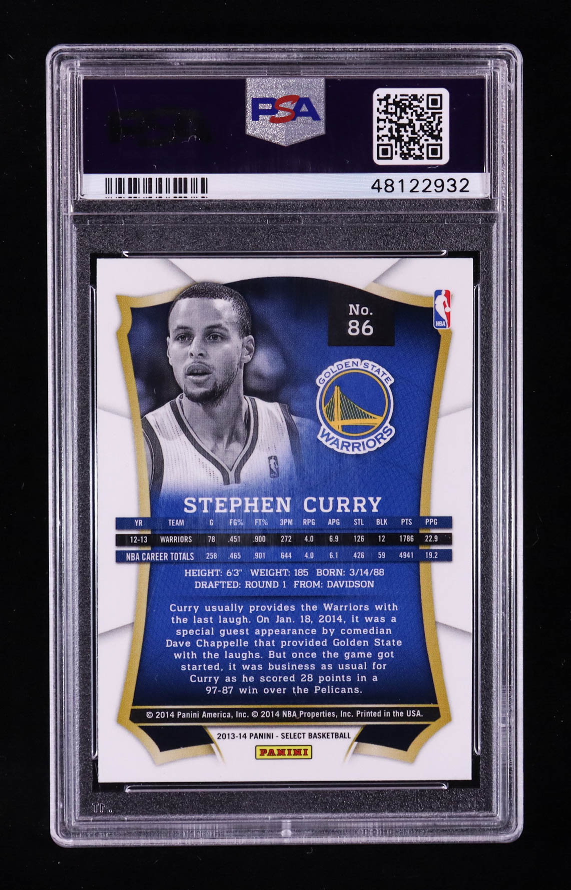 Stephen Curry 2013-14 Select #86 (PSA 10) at PristineAuction.com Stephen Curry 2013-14 Select #86 (PSA 10) at PristineAuction.com
