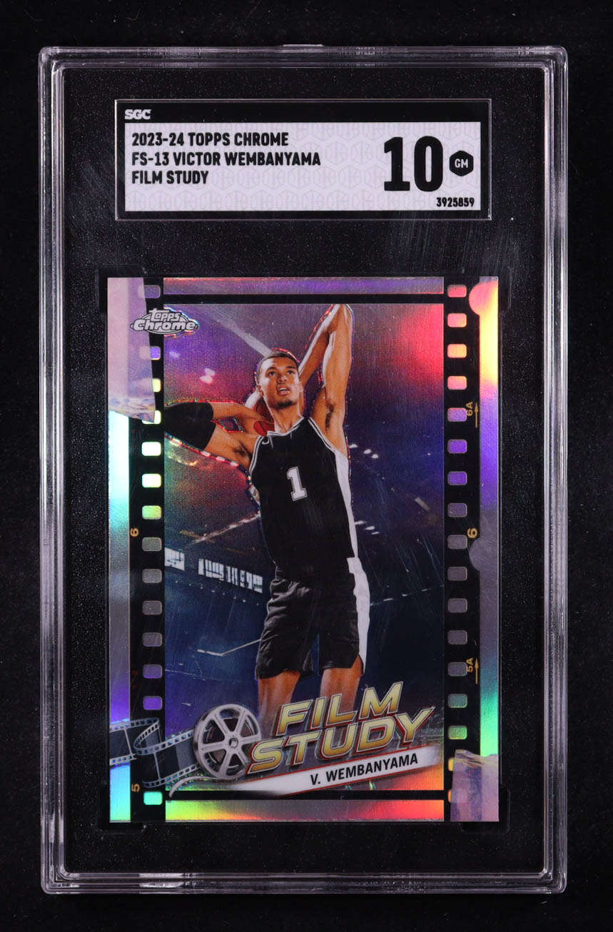 Victor Wembanyama 2023-24 Topps Chrome Film Study #FS13 RC (SGC 10) at PristineAuction.com Victor Wembanyama 2023-24 Topps Chrome Film Study #FS13 RC (SGC 10) at PristineAuction.com