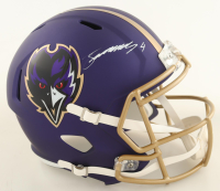 Zay Flowers Signed Ravens Full-Size Alternate Speed Helmet (Beckett) at PristineAuction.com