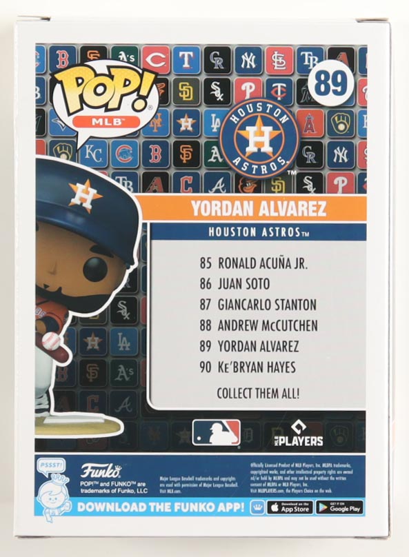 Yordan Alvarez Signed Astros #89 Funko Pop! Vinyl Figure (JSA) at PristineAuction.com Yordan Alvarez Signed Astros #89 Funko Pop! Vinyl Figure (JSA) at PristineAuction.com