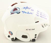 Milan Hejduk Signed Avalanche Full-Size Authentic On-Ice Hockey Helmet With (4) Inscriptions (Beckett) at PristineAuction.com