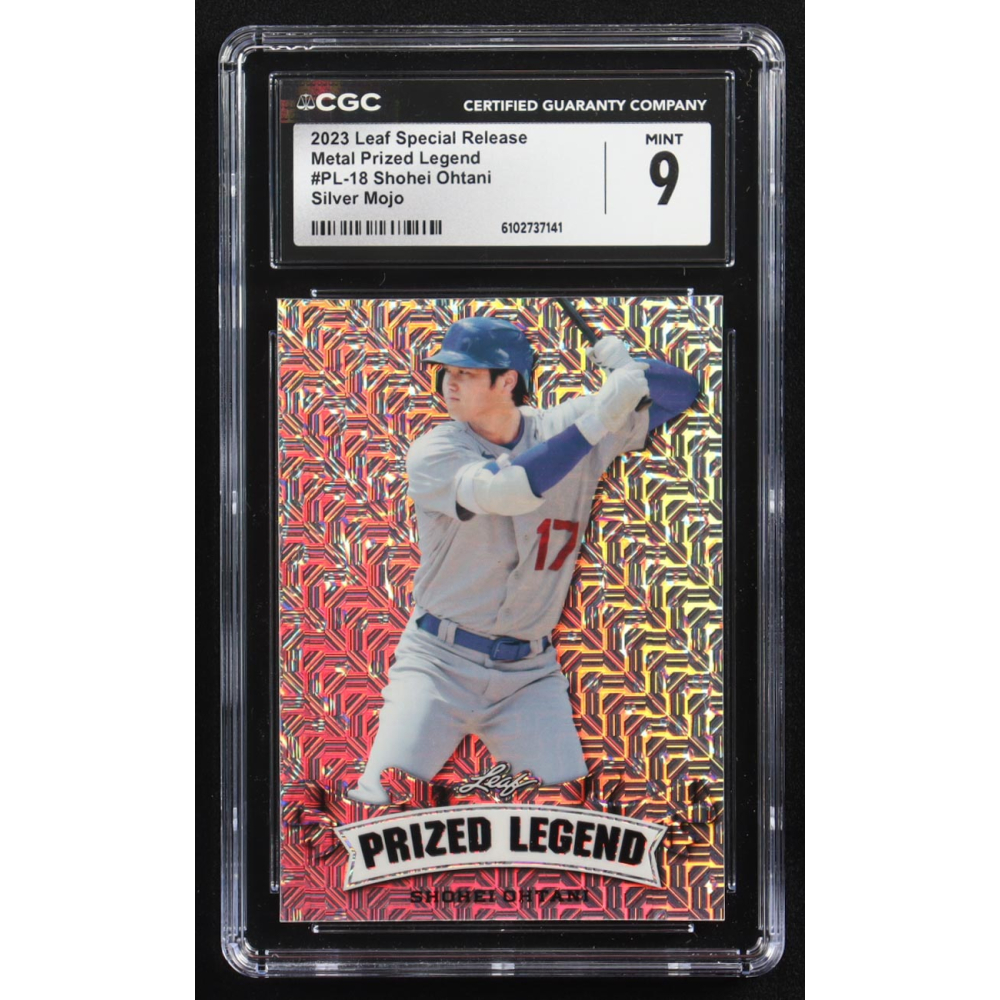 Shohei Ohtani 2023 Leaf Special Release Metal Prized Legend Silver Mojo #PL-18 #25/25 (CGC 9) at PristineAuction.com