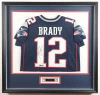 Tom Brady Signed Patriots Custom Framed Nike Authentic Jersey Display (TriStar & Steiner) at PristineAuction.com