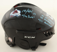 Milan Hejduk Signed Avalanche Full-Size Authentic On-Ice Hockey Helmet With (4) Inscriptions (Beckett) at PristineAuction.com