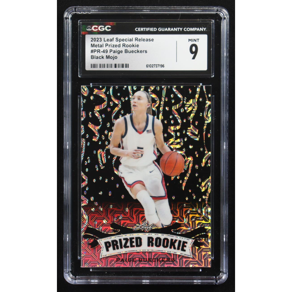 Paige Bueckers 2023 Leaf Special Release Metal Prized Rookie Black Mojo #PR-49 RC #2/7 (CGC 9) at PristineAuction.com