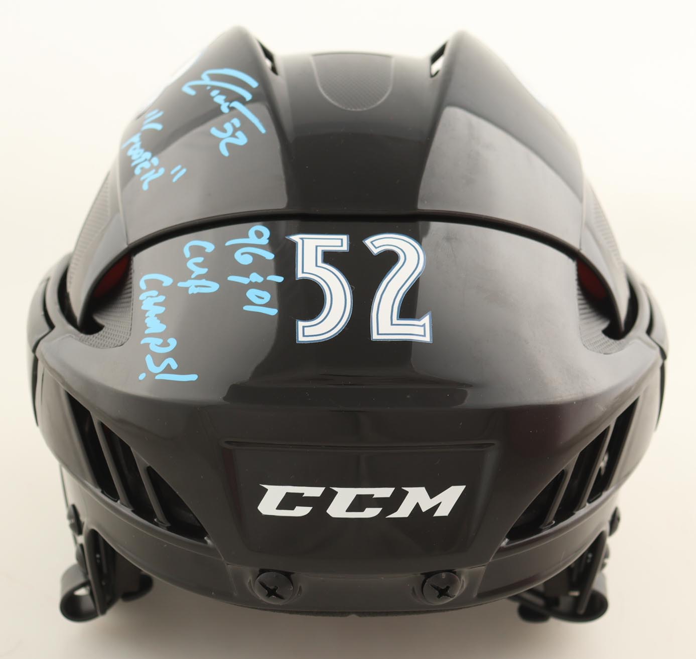 Adam Foote Signed Avalanche Full-Size Authentic On-Ice Hockey Helmet Inscribed "Footer" & "96 & 01 Cup Champ!" (Beckett) at PristineAuction.com Adam Foote Signed Avalanche Full-Size Authentic On-Ice Hockey Helmet Inscribed "Footer" & "96 & 01 Cup Champ!" (Beckett) at PristineAuction.com