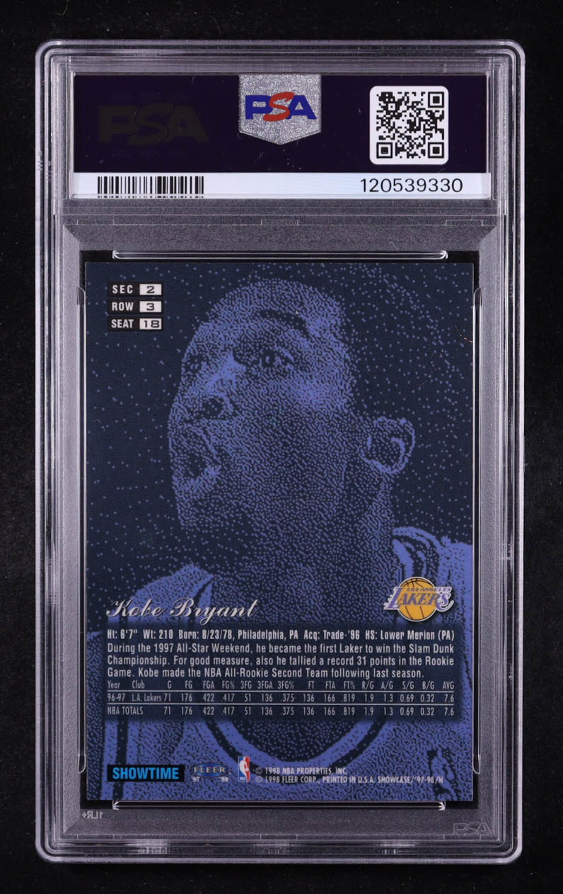 Kobe Bryant 1997-98 Flair Showcase Row 3 #18 (PSA 6) at PristineAuction.com Kobe Bryant 1997-98 Flair Showcase Row 3 #18 (PSA 6) at PristineAuction.com