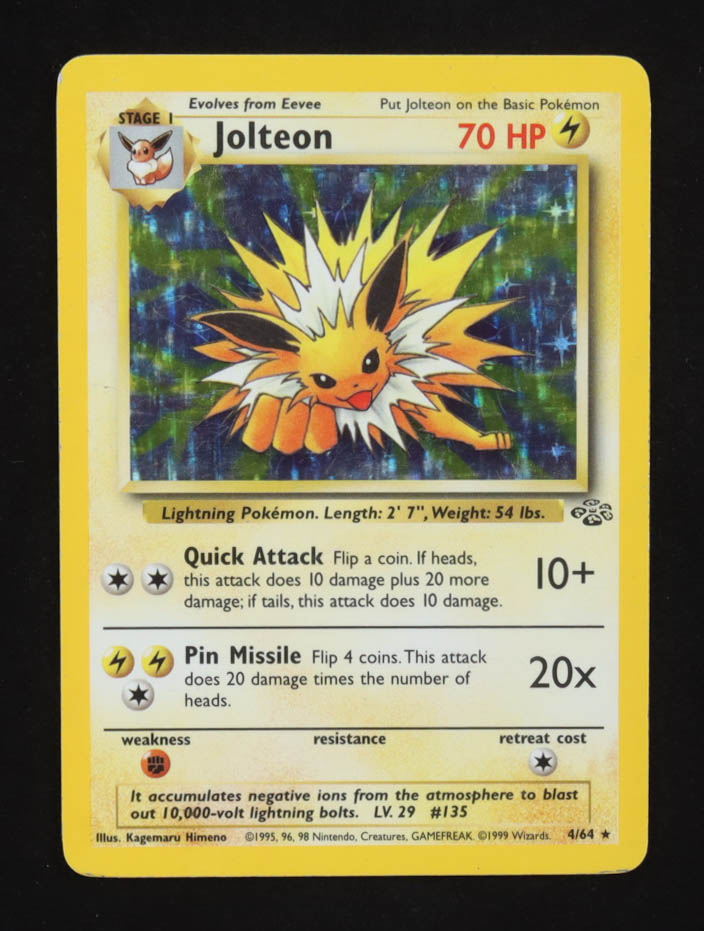 Jolteon 1999 Pokemon Jungle Unlimited #4 at PristineAuction.com Jolteon 1999 Pokemon Jungle Unlimited #4 at PristineAuction.com