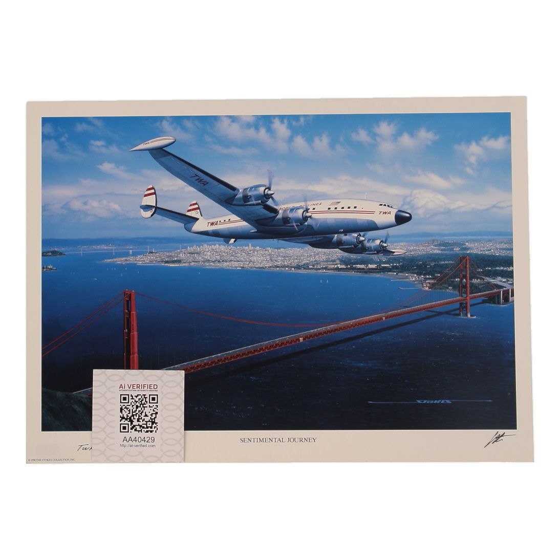 Larry Girard Signed Stan Stokes "Sentimental Journey" Lithograph Inscribed "TWA CAPT." (AIV) at PristineAuction.com Larry Girard Signed Stan Stokes "Sentimental Journey" Lithograph Inscribed "TWA CAPT." (AIV) at PristineAuction.com