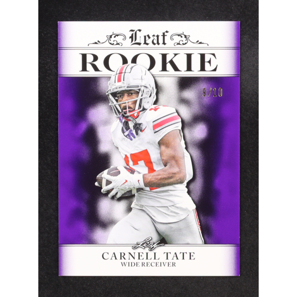 Carnell Tate 2024 Leaf Rookie Achievement Purple #RA05 #9/10 RC at PristineAuction.com
