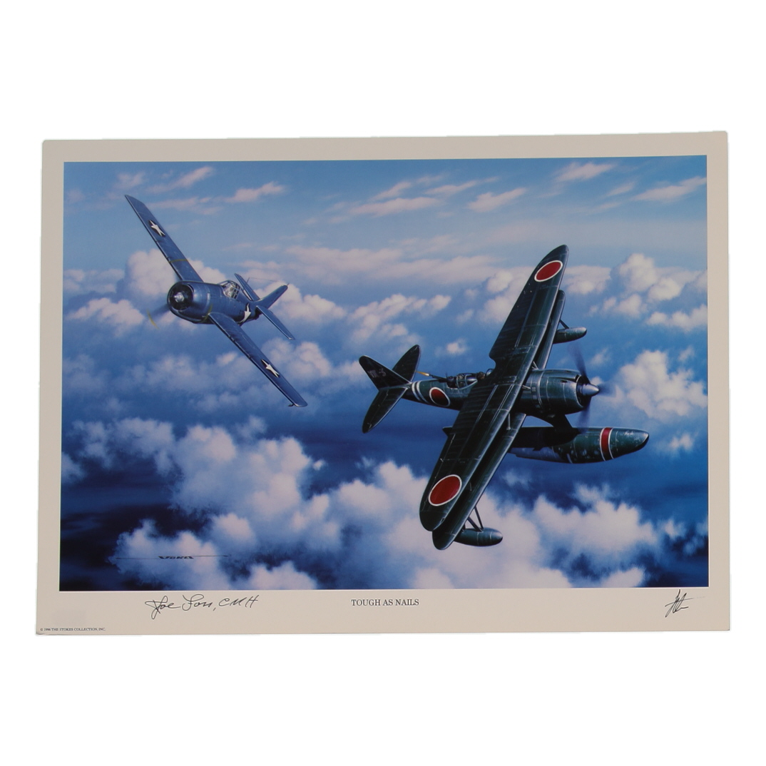 Joe Foss Signed Stan Stokes "Tough As Nails" Lithograph Inscribed "CMH" (AIV) at PristineAuction.com Joe Foss Signed Stan Stokes "Tough As Nails" Lithograph Inscribed "CMH" (AIV) at PristineAuction.com