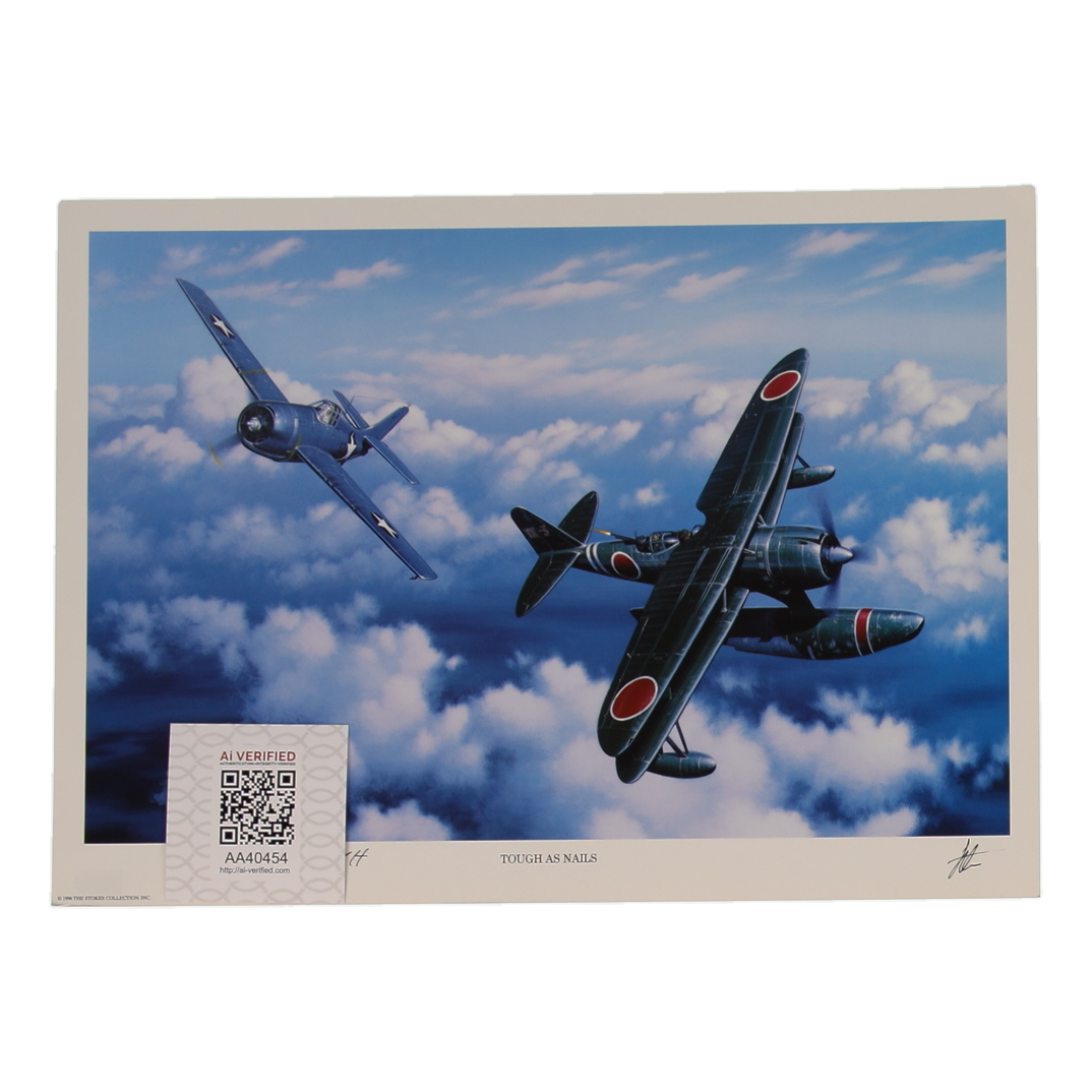 Joe Foss Signed Stan Stokes "Tough As Nails" Lithograph Inscribed "CMH" (AIV) at PristineAuction.com Joe Foss Signed Stan Stokes "Tough As Nails" Lithograph Inscribed "CMH" (AIV) at PristineAuction.com