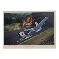 Col. Bernard Fisher Signed Stan Stokes "Downed, But Not Forgotten" Lithograph Inscribed "CMOH" (AIV) at PristineAuction.com