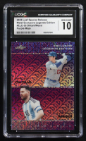 Lionel Messi / Shohei Ohtani 2023 Leaf Special Release Metal Exclusive Legends Edition Purple Mojo Double #ELE-30 #12/15 (CGC 10) at PristineAuction.com