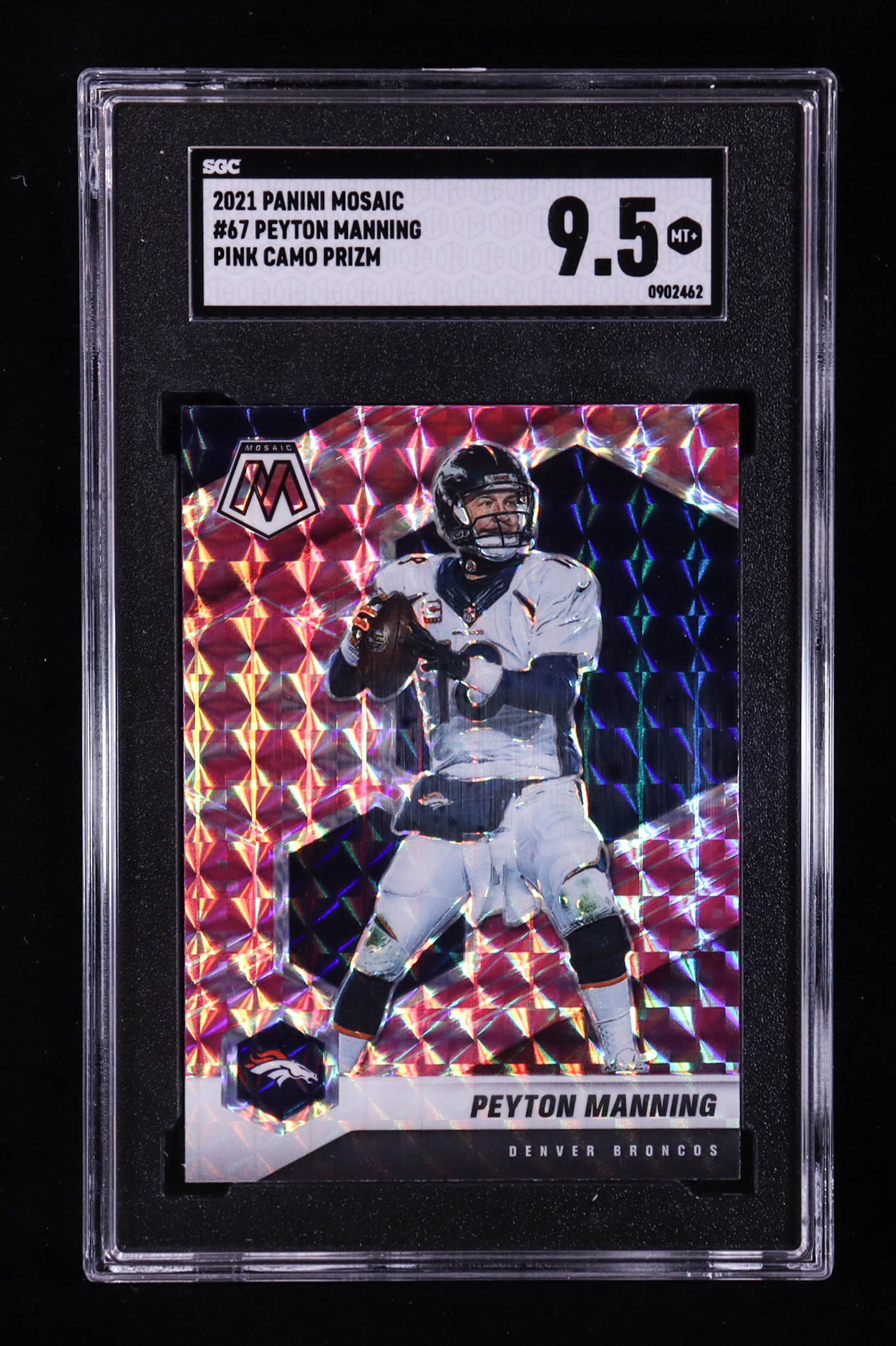 Peyton Manning 2021 Panini Mosaic Mosaic Camo Pink #67 (SGC 9.5) at PristineAuction.com Peyton Manning 2021 Panini Mosaic Mosaic Camo Pink #67 (SGC 9.5) at PristineAuction.com