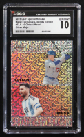 Lionel Messi / Shohei Ohtani 2023 Leaf Special Release Metal Exclusive Legends Edition Silver Mojo Double #ELE-30 #17/25 (CGC 10) at PristineAuction.com