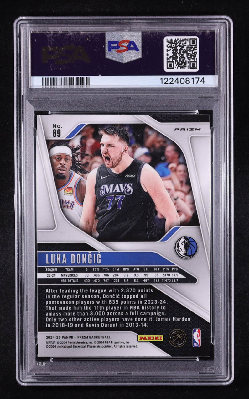 Luka Doncic 2024-25 Panini Prizm Prizms Pink Ice #89 (PSA 10) at PristineAuction.com Luka Doncic 2024-25 Panini Prizm Prizms Pink Ice #89 (PSA 10) at PristineAuction.com