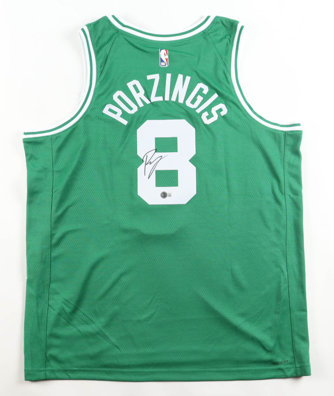 Kristaps Porzingis Signed Celtics Nike Authentic Jersey (Beckett) at PristineAuction.com Kristaps Porzingis Signed Celtics Nike Authentic Jersey (Beckett) at PristineAuction.com